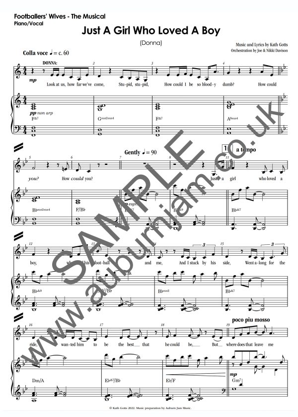 “Just A Girl Who Loved A Boy" from Footballers’ Wives The Musical - Sheet Music (Download)